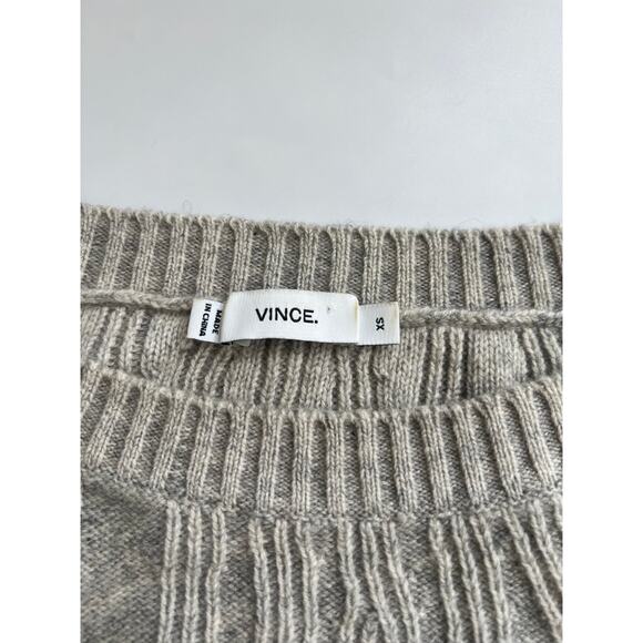 Vince Gray Wool Cashmere Blend Pullover Knit Sweater Women Size XS Quiet Luxury - Picture 4 of 15